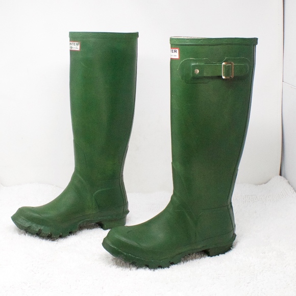 Hunter Shoes - Vintage Scottland Made Hunter Tall Boots Green 5